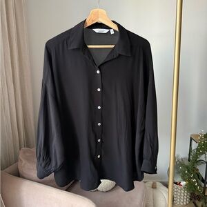 & Other Stories Black Button Down Shirt